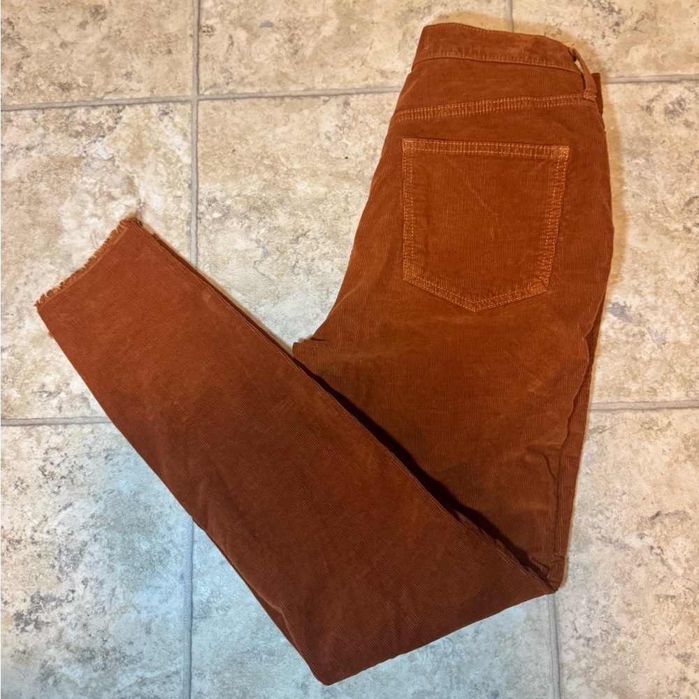 Free People We The People Rust Corduroy Skinny Jeans Size 27 High Rise Cropped